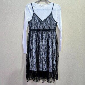 BNWT After Market Layered Sheer Midi Dress set (2Piece) Size S